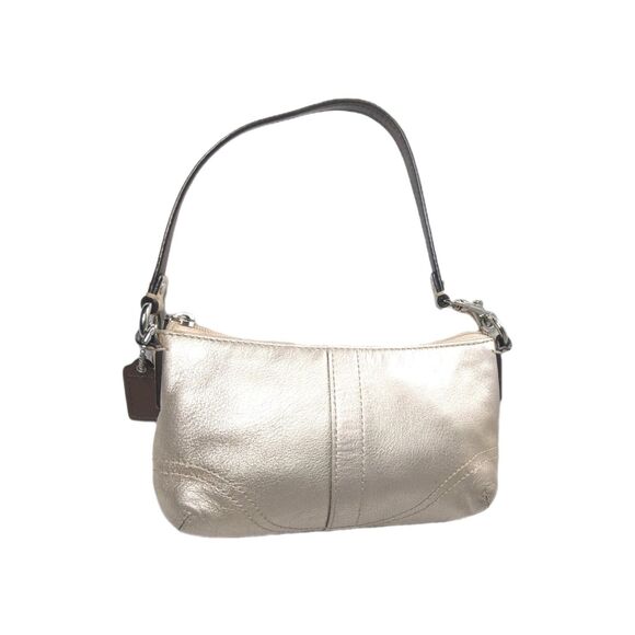 Coach Large Wristlet Metallic Gold Champagne Clutch Purse Retail $108 - Picture 2 of 6